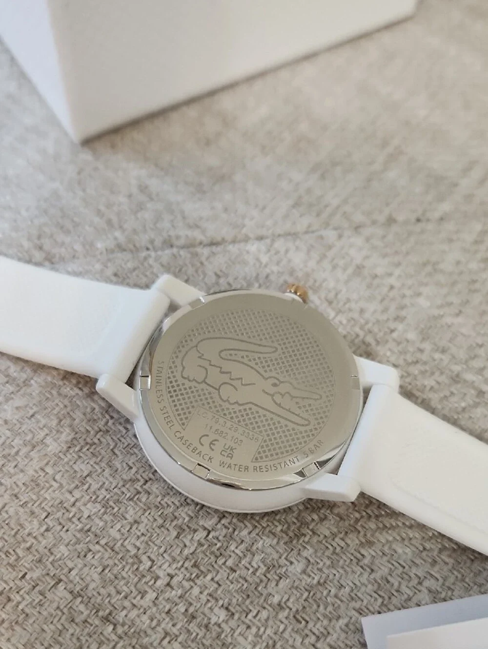 Lacoste White Silicone Watch with Rose Gold-Tone Dial